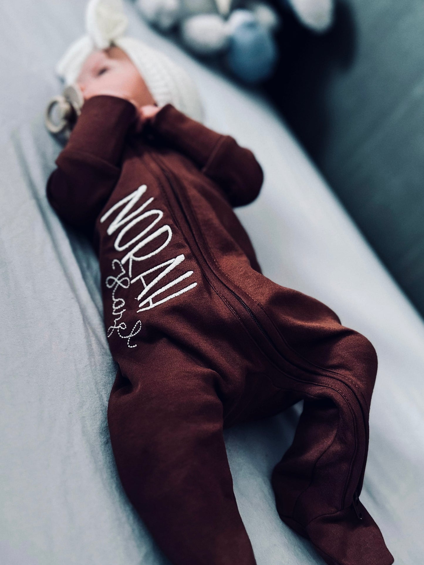 Burgundy/Plum Organic Cotton Footie