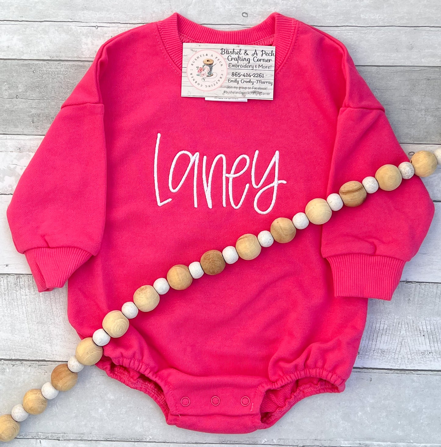 Embroidered Sweatshirt Romper