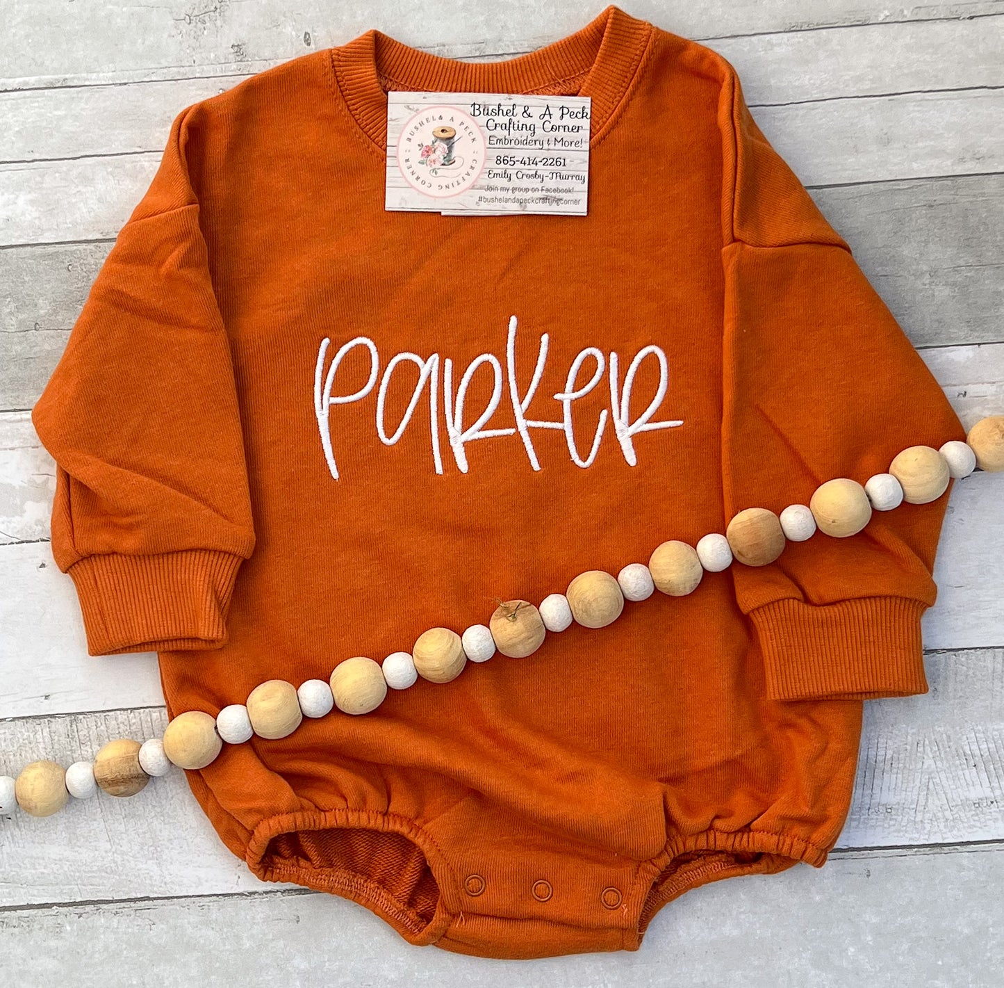 Embroidered Sweatshirt Romper