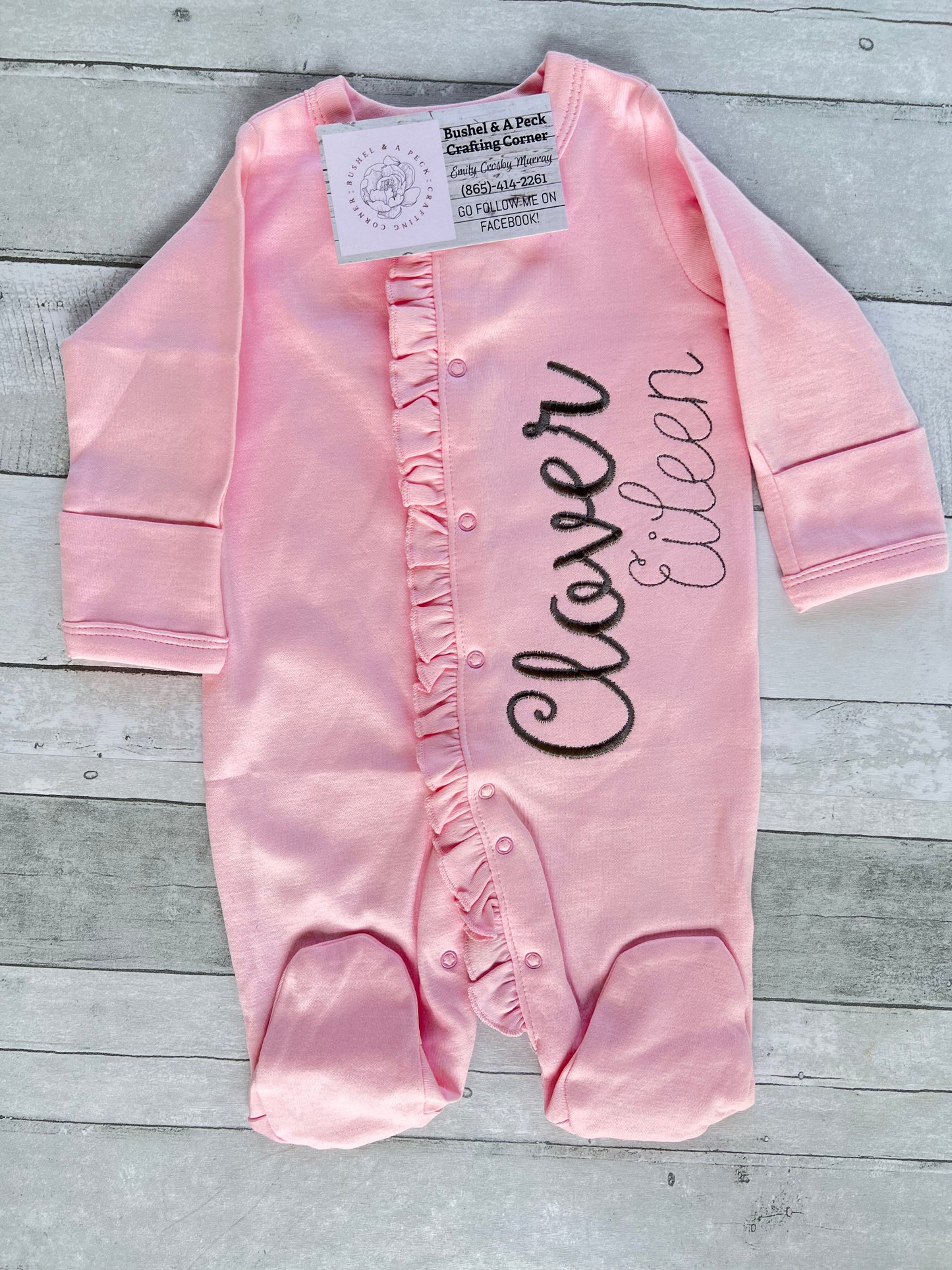 Pink/Pink Ruffle Button-up Sleeper