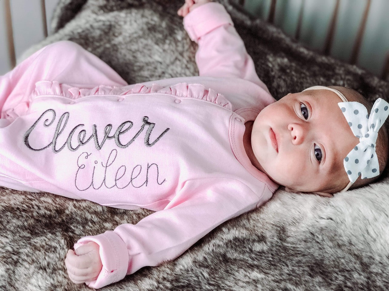 Pink/Pink Ruffle Button-up Sleeper