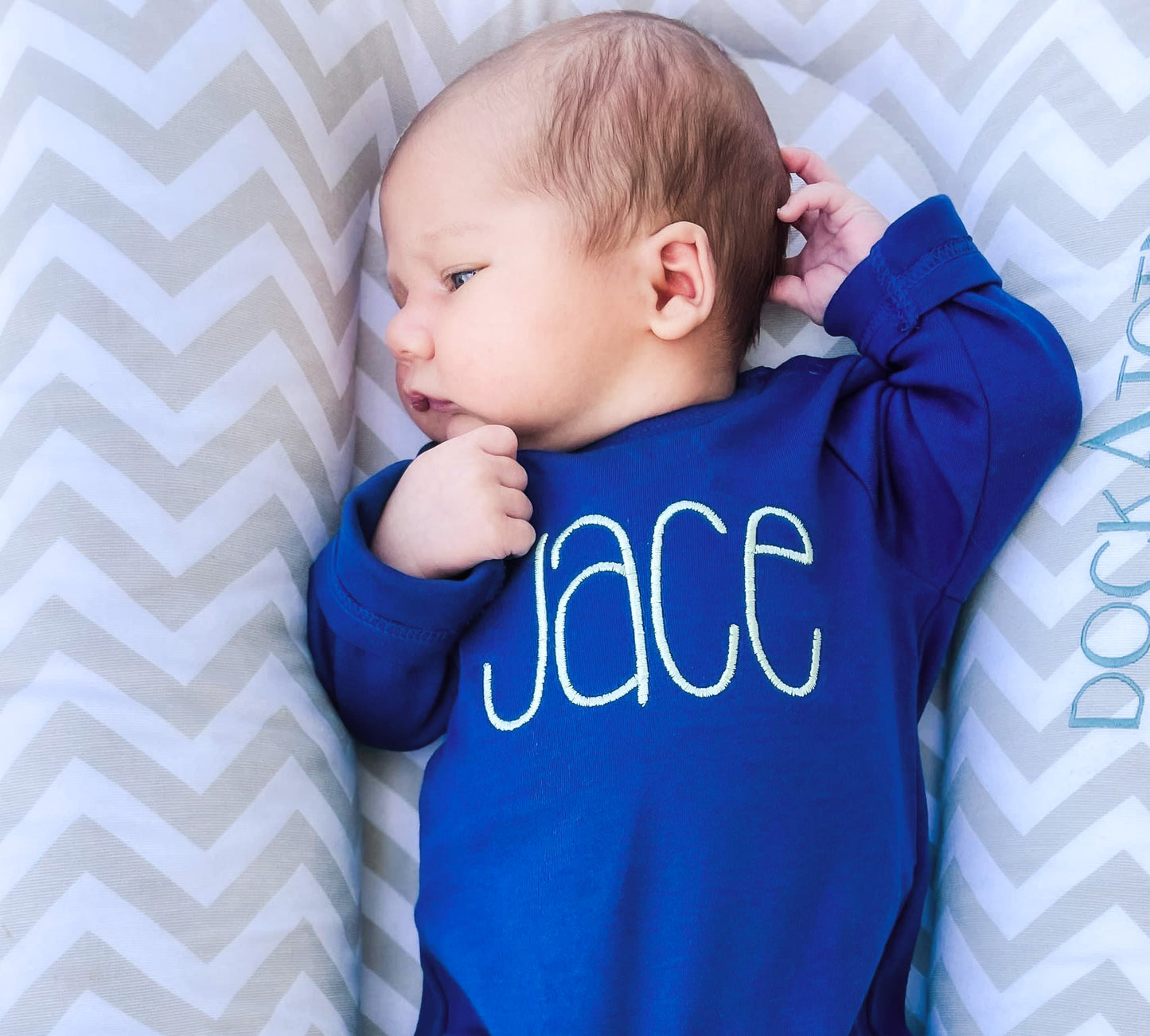 Navy Unisex Long-Sleeved Romper