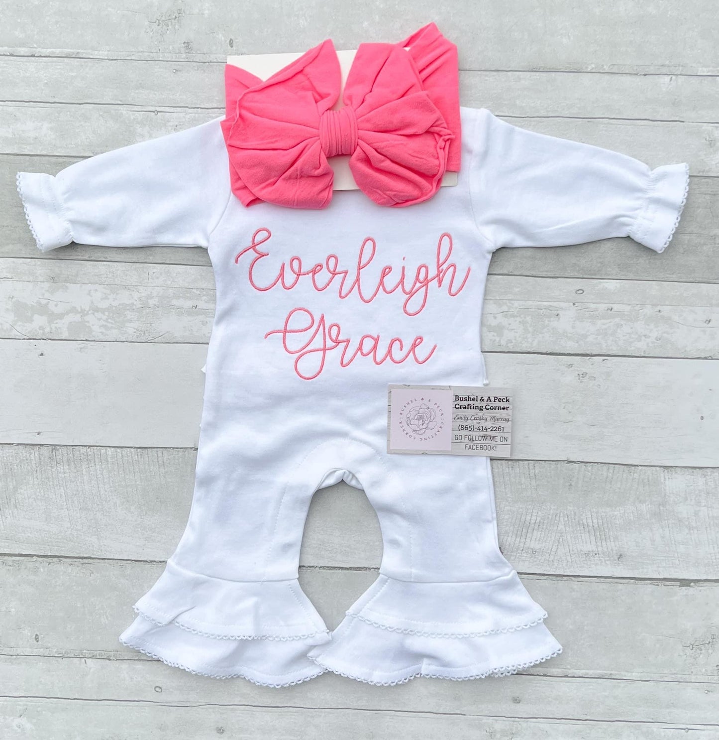 White Bell-Bottom Ruffle Romper