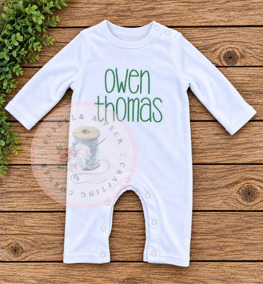 White Long-Sleeved Romper
