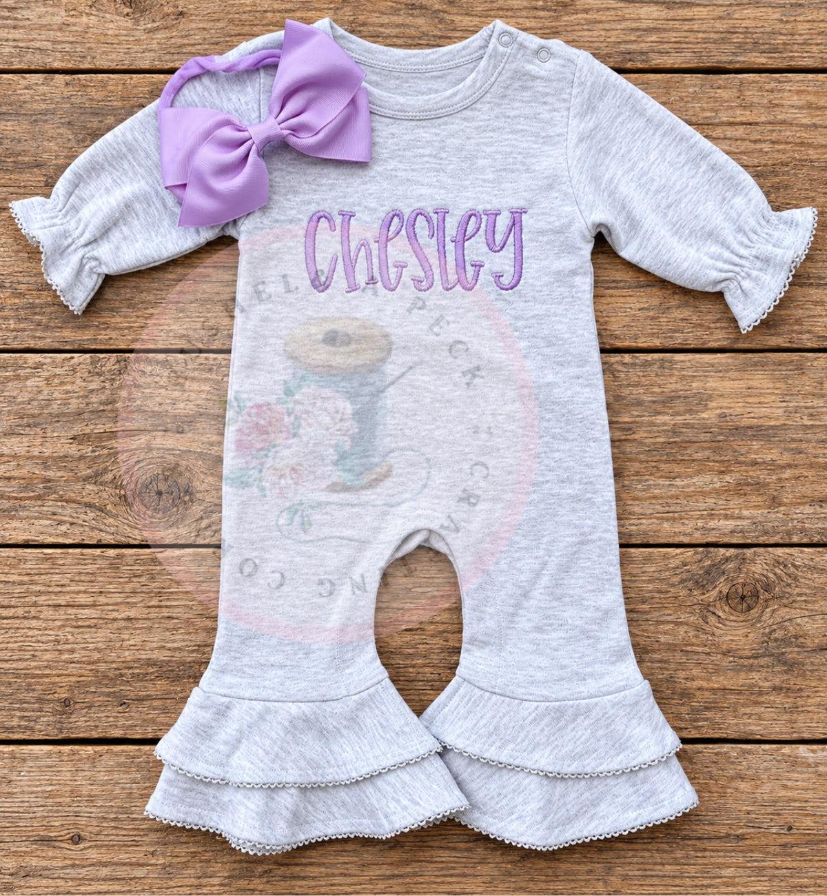Gray Bell Bottom Romper