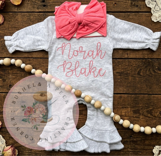Gray Bell Bottom Romper