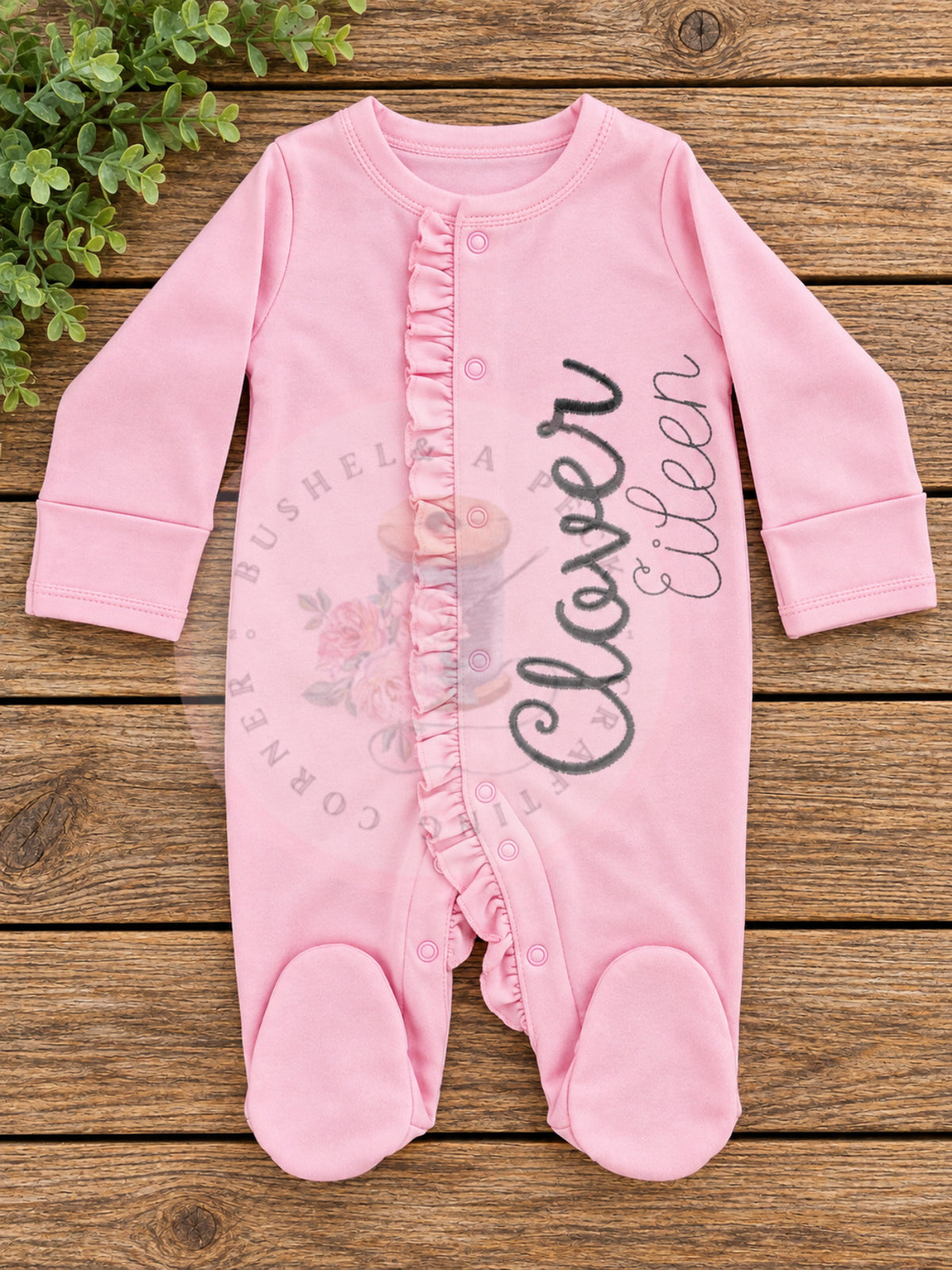Pink/Pink Ruffle Button-up Sleeper