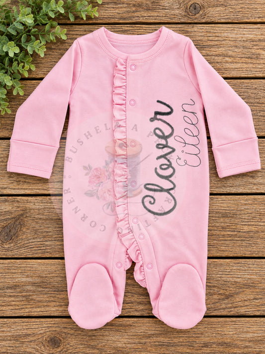 Pink/Pink Ruffle Button-up Sleeper