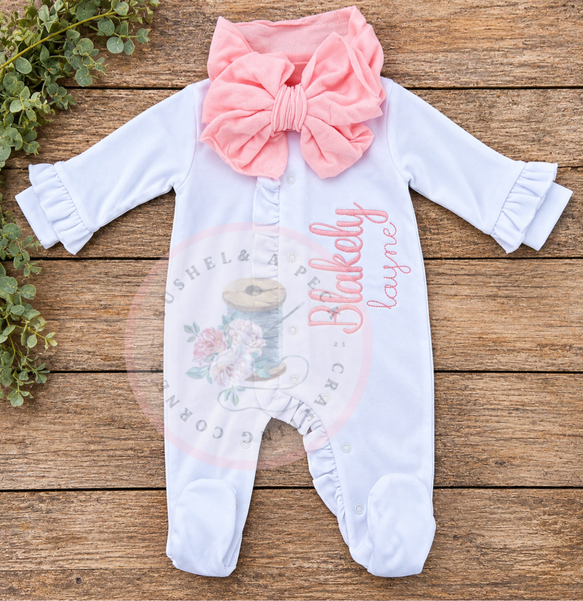 White/White Ruffle Sleeper
