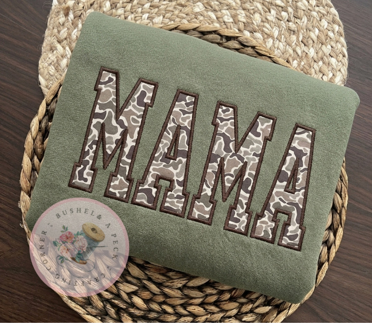 Mama Camo Appliqué Sweatshirt