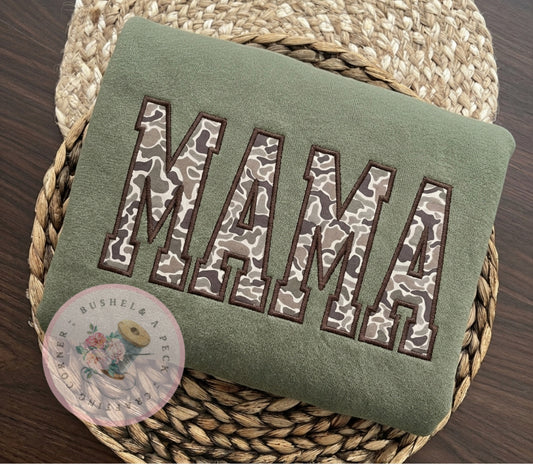 Mama Camo Appliqué Sweatshirt