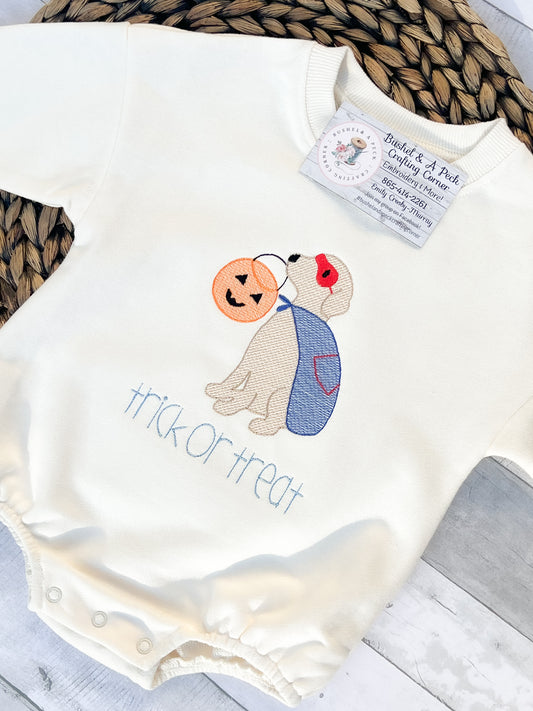Trick Or Treat Sweatshirt/Sweatshirt Romper