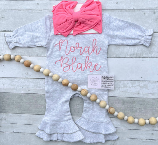 Gray Bell Bottom Romper