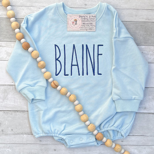 Embroidered Sweatshirt Romper