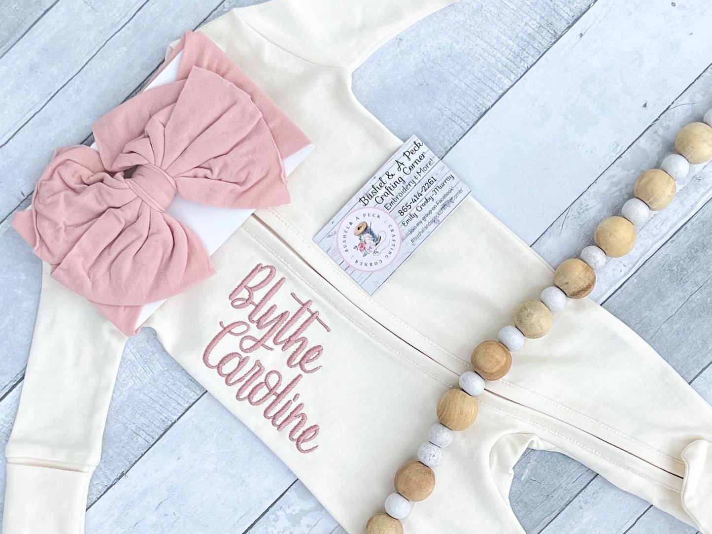 Cream Organic Zip-Up Footie/Hat Set