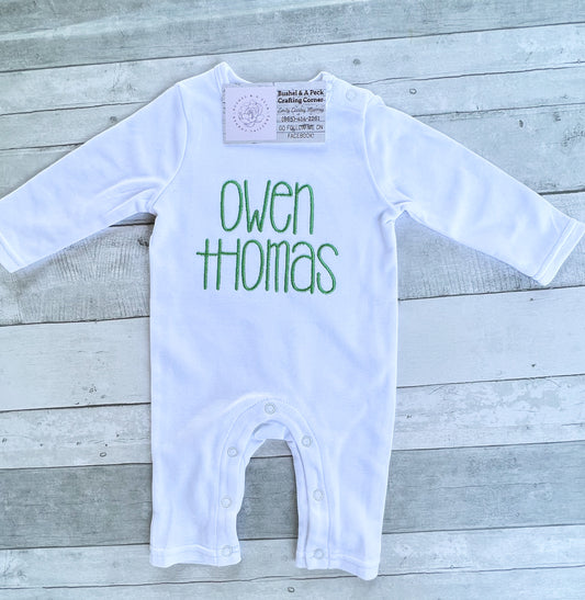 White Long-Sleeved Romper