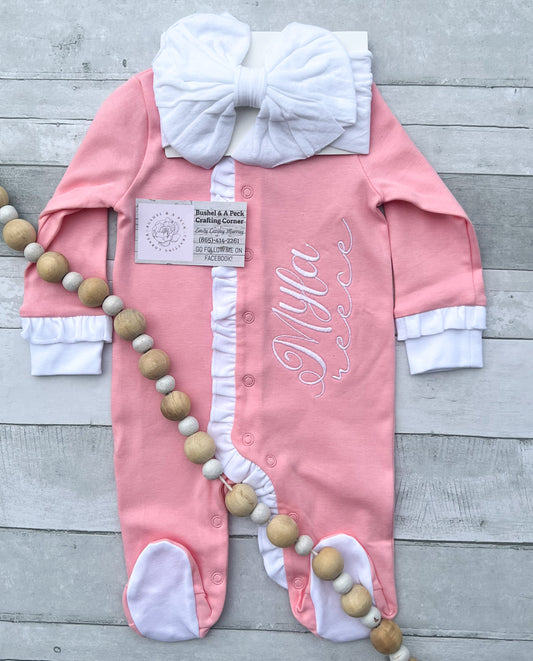 Pink/White Ruffle Sleeper